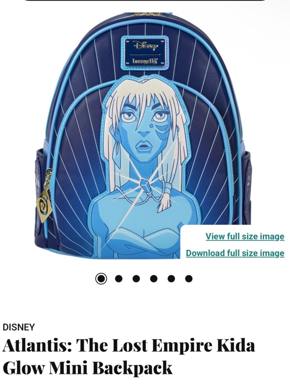 Loungefly Atlantis Kida Glow Mini Backpack - Navy & Light Blue